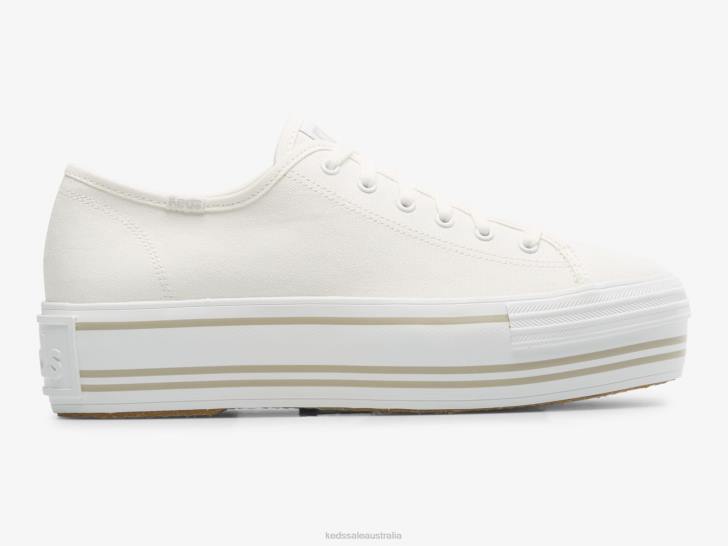 Keds Women JPZZ191 White Triple Up Patchwork Foxing Sneaker