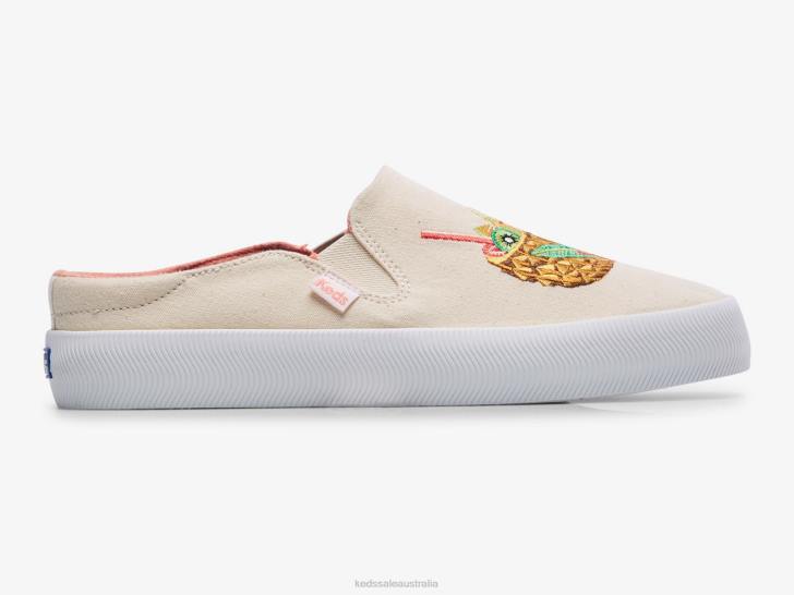 Keds Women JPZZ15 Natural Kickback Mule Cocktails Slip On Sneaker